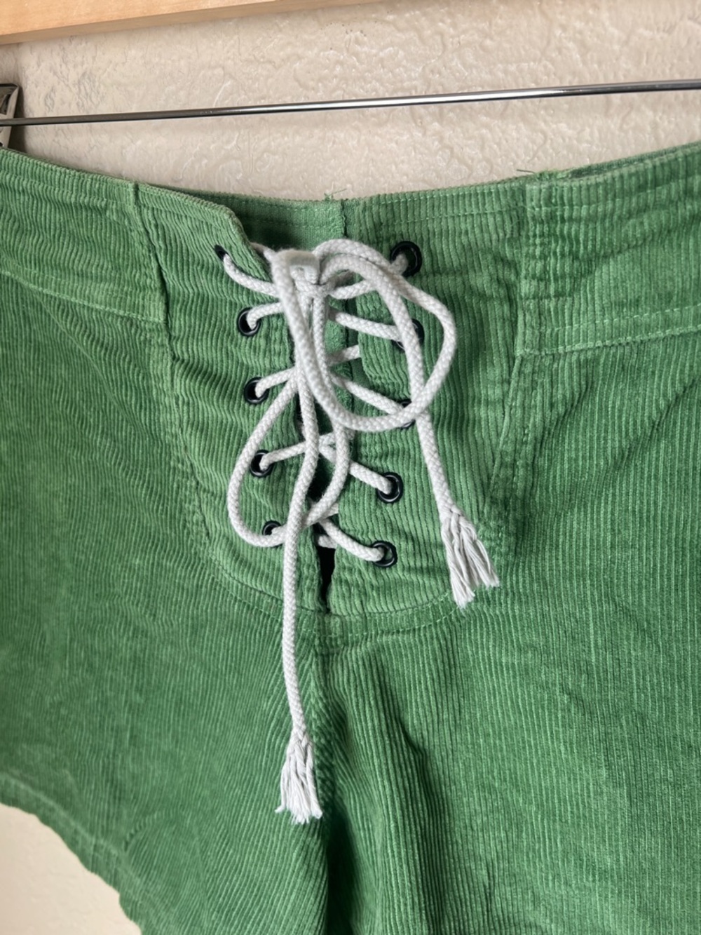 Seea green corduroy Lulu lace up shorts - Picture 3 of 7